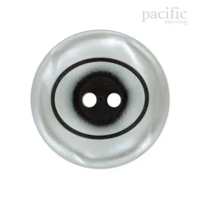 2 Hole Engraved White and Black Polyester Faux Pearl Button 120411PL