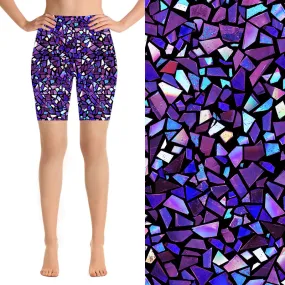 24/7 Biker Shorts - Shattered Purples