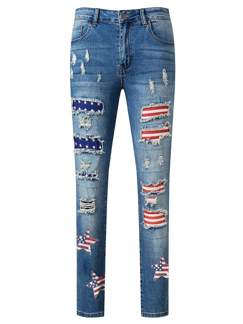 American Flag Patch Jeans