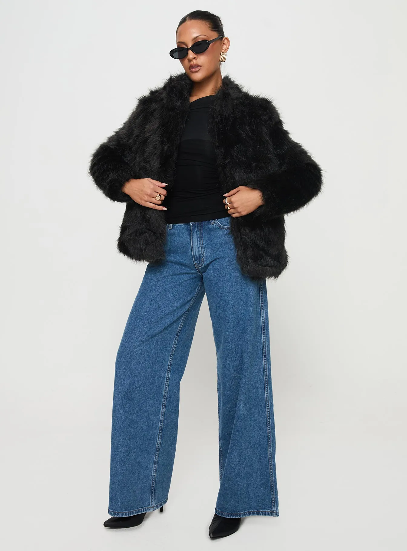 Bada Bing Faux Fur Jacket Onyx