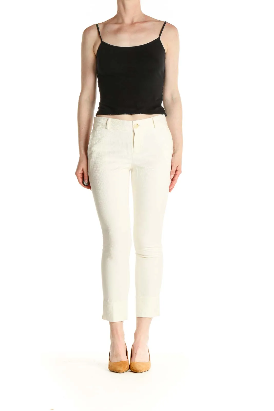 Beige Casual Pants