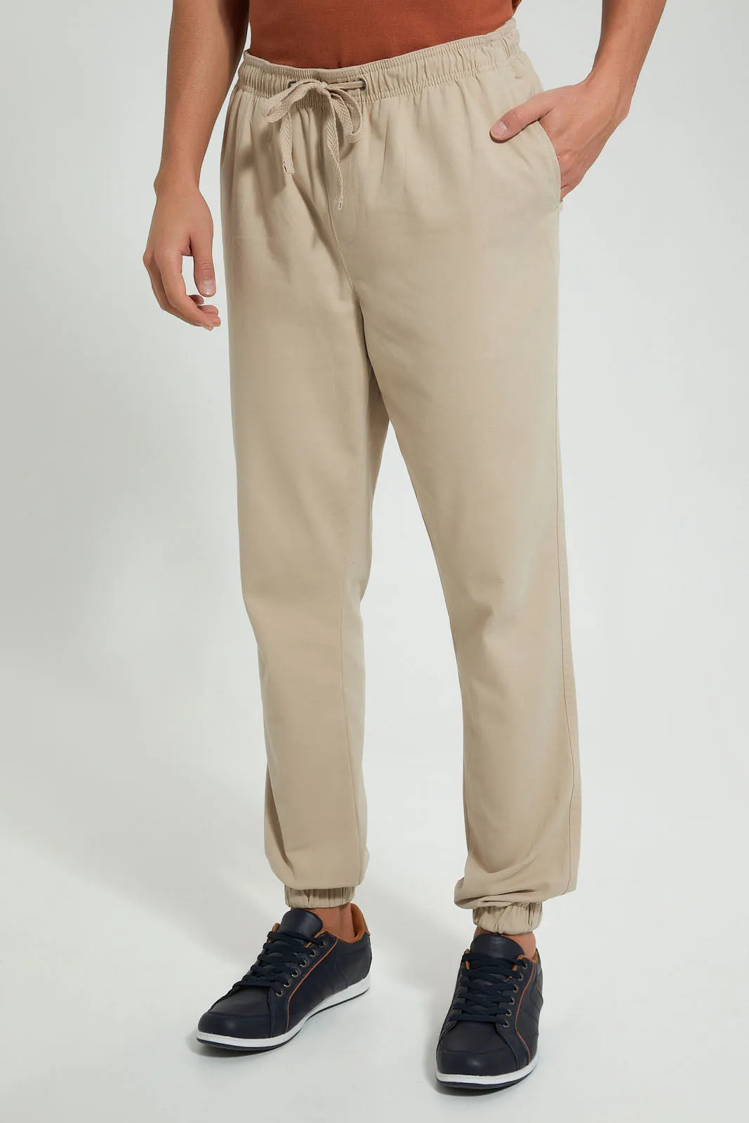 Beige Casual Trouser