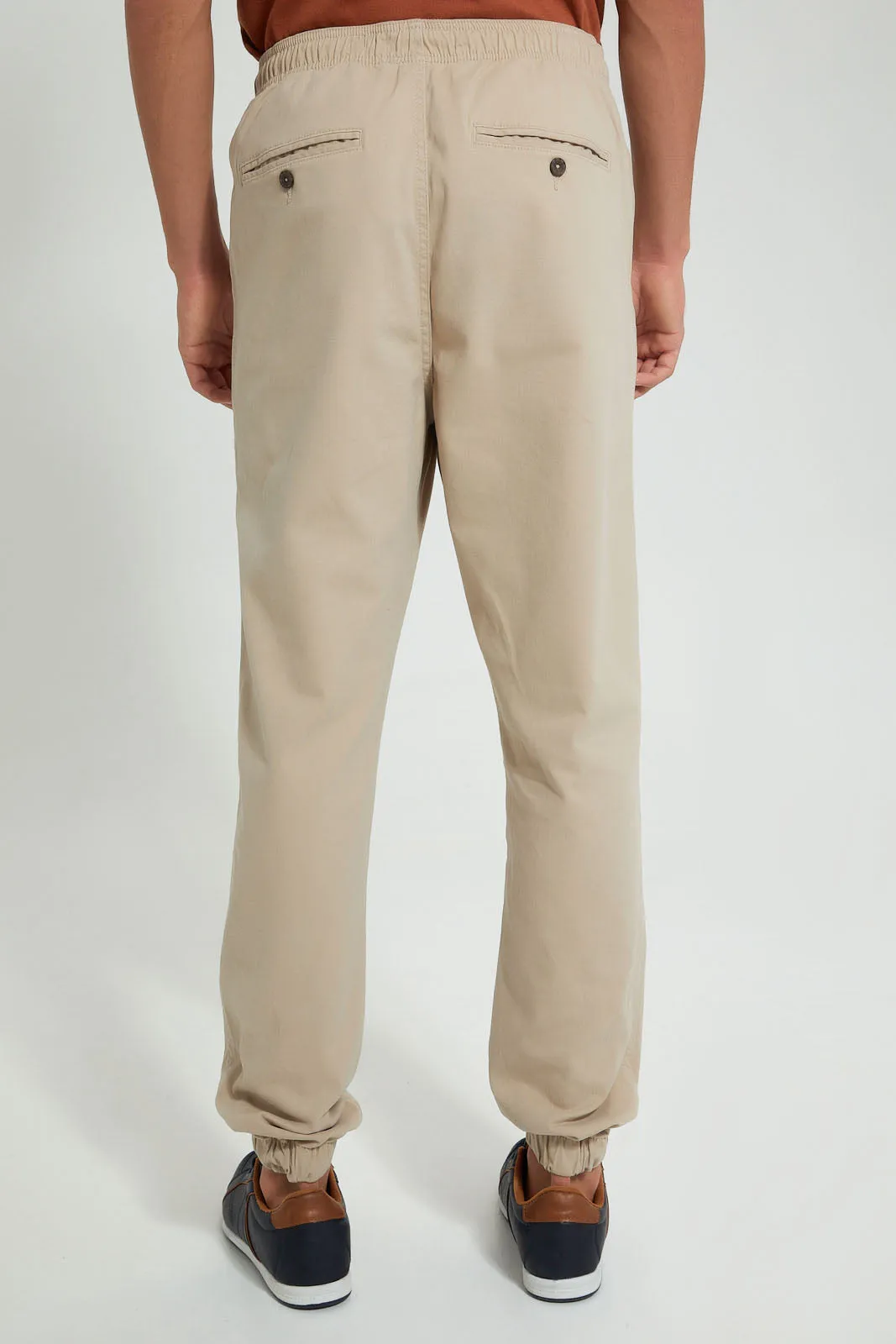 Beige Casual Trouser