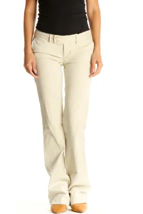 Beige Casual Trousers