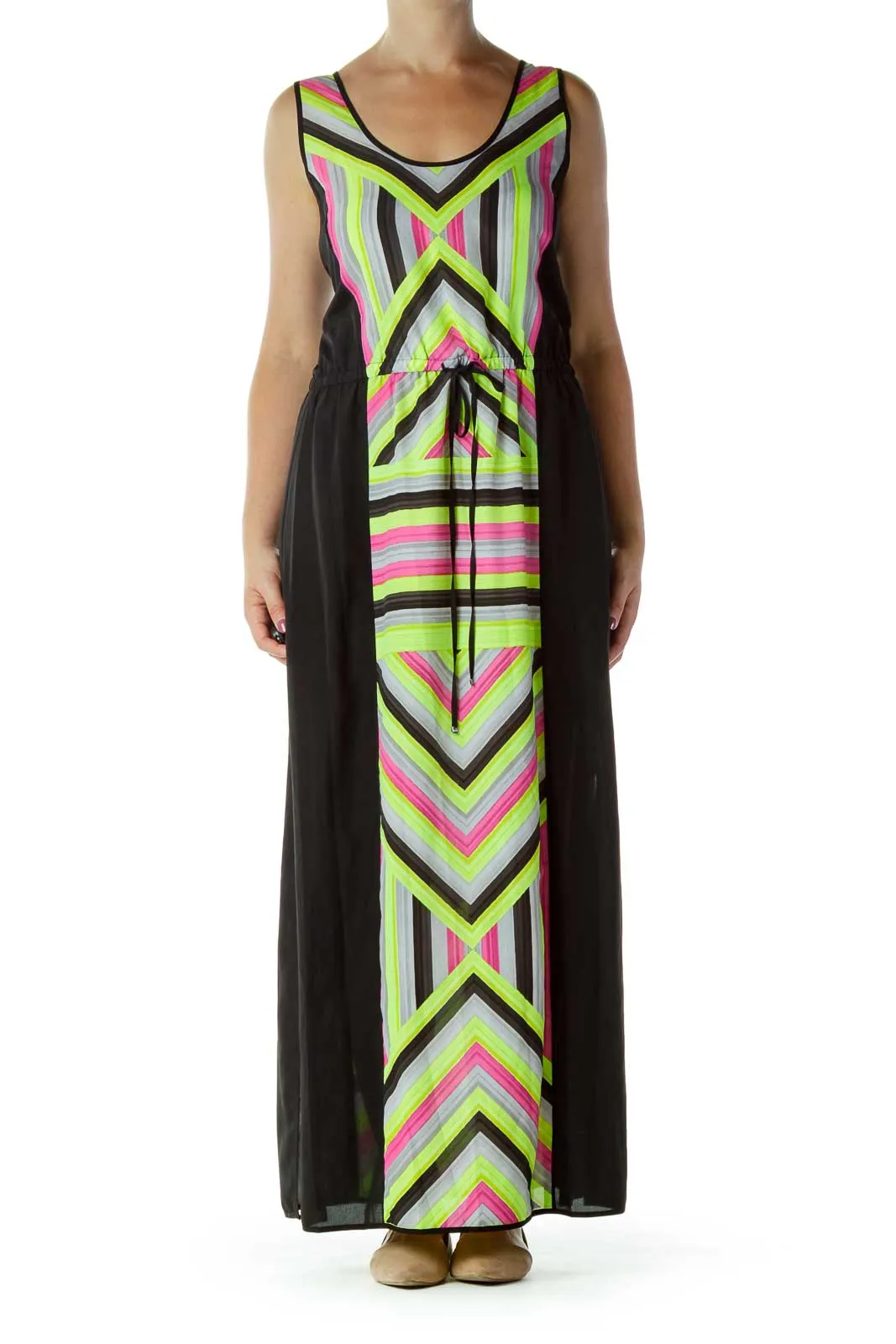 Black Striped Maxi Dress