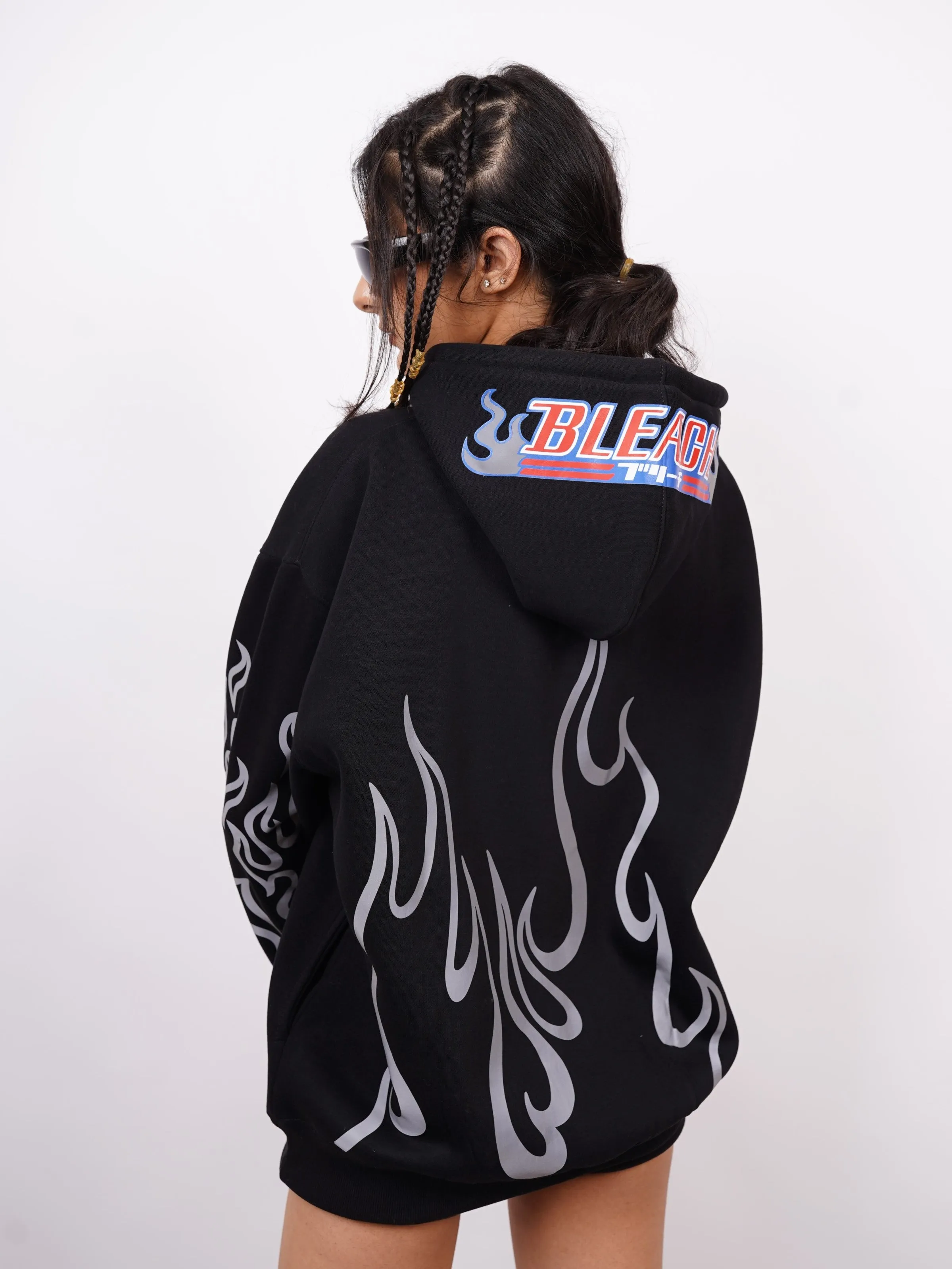 Bleach  (Reflective) : Heavyweight Baggy Hoodie For Men and Women