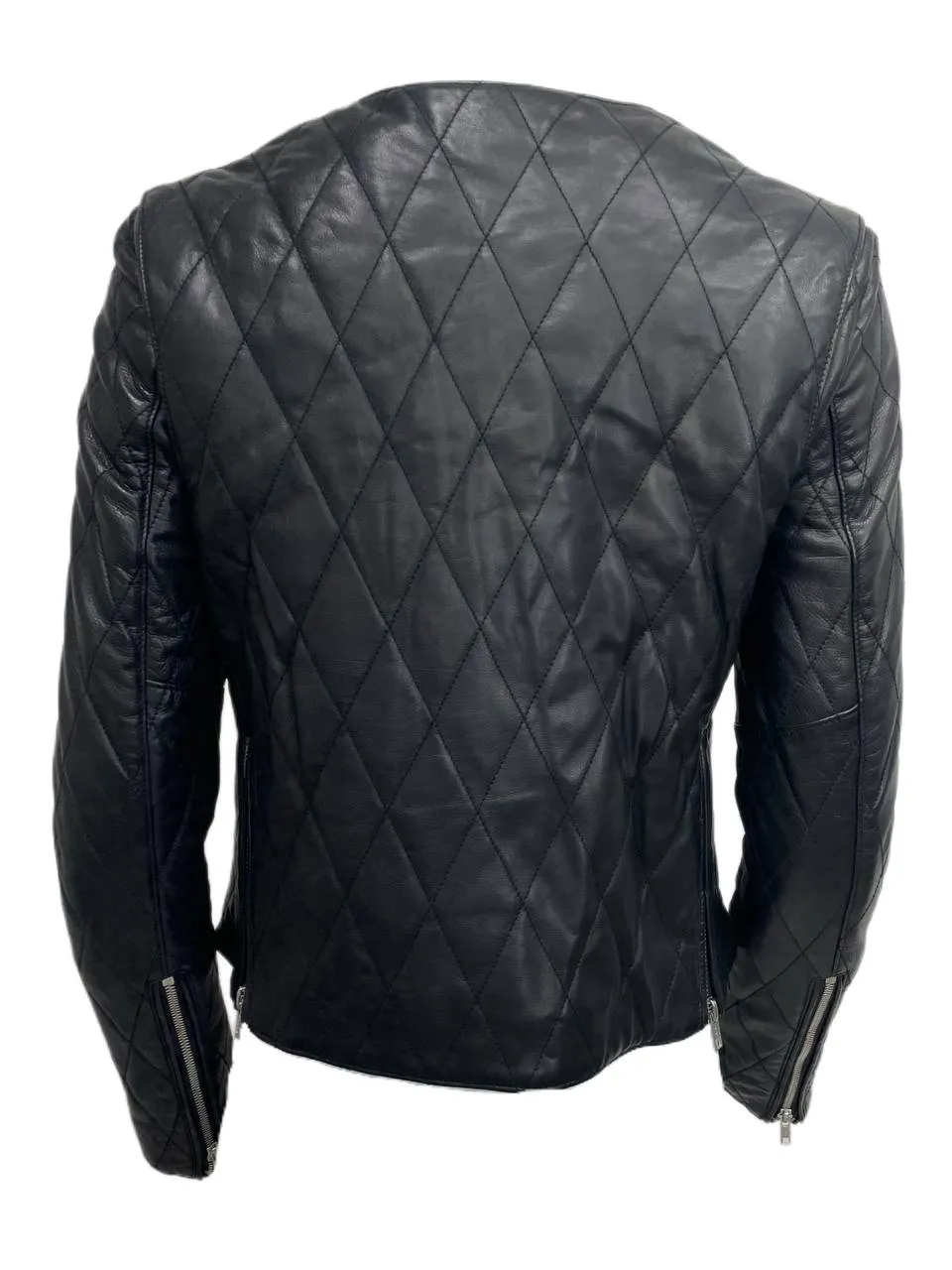 BLK DNM Women's Black Quilted Leather Jacket 41 Size Small NWT