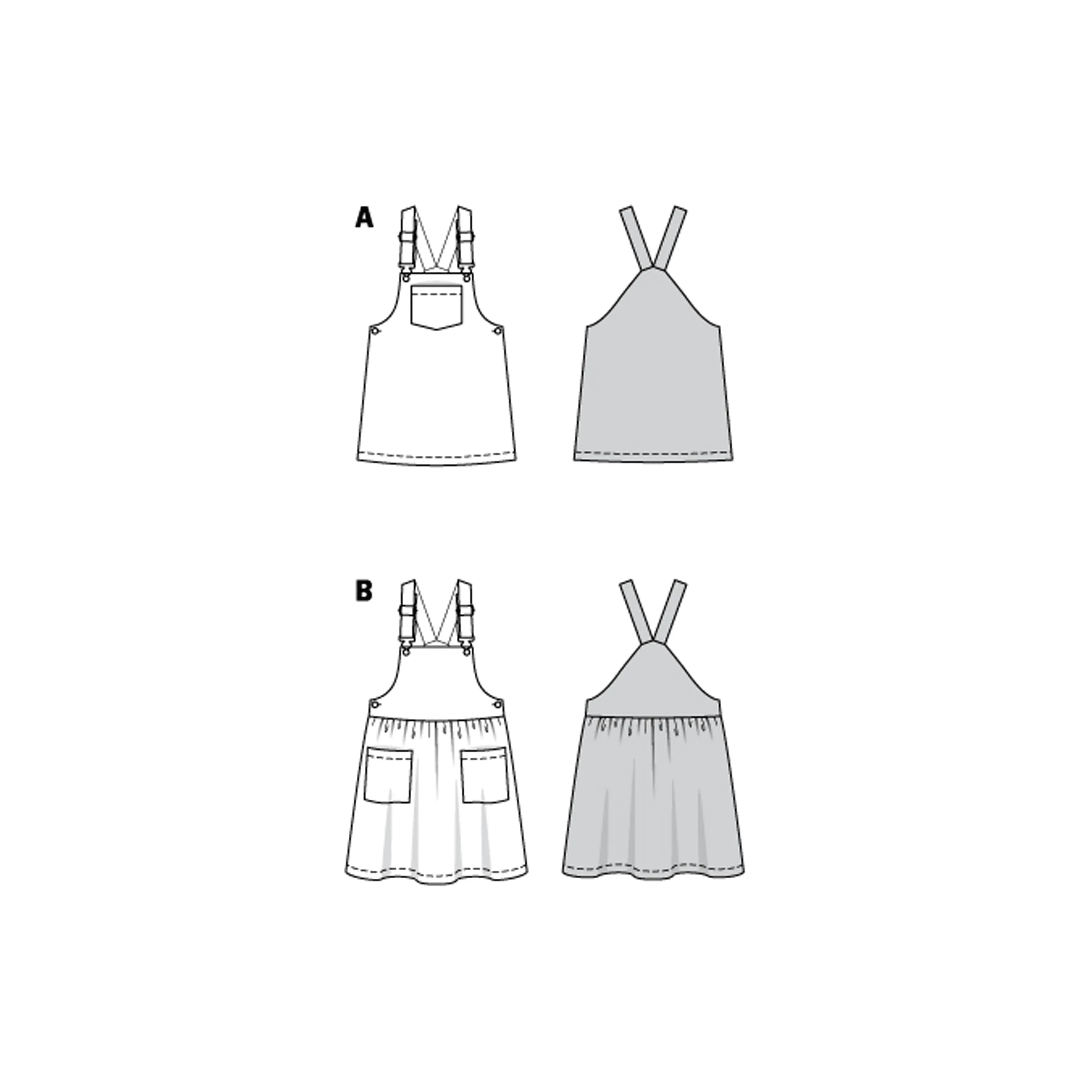 Burda Sewing Pattern 9287 Children's Bibbed skirt – Pinafore