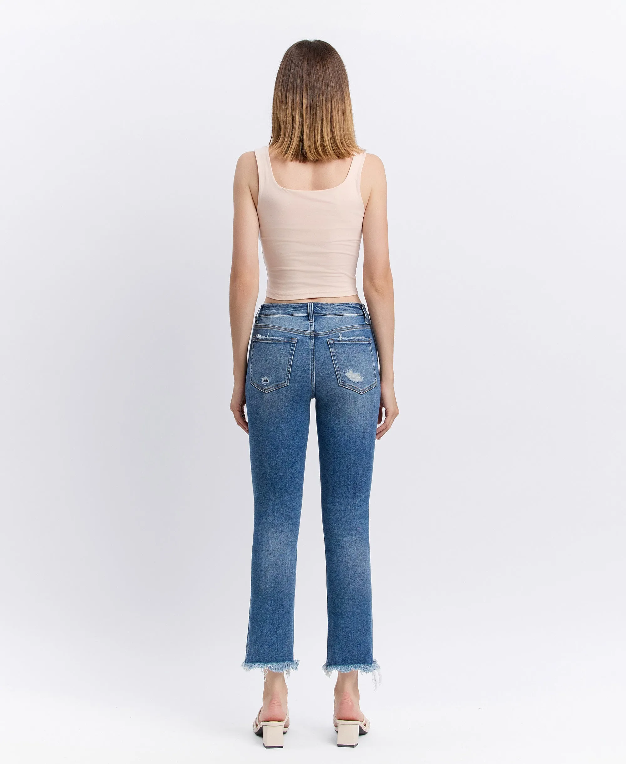 Congenial - Mid Rise Crop Slim Straight Jeans