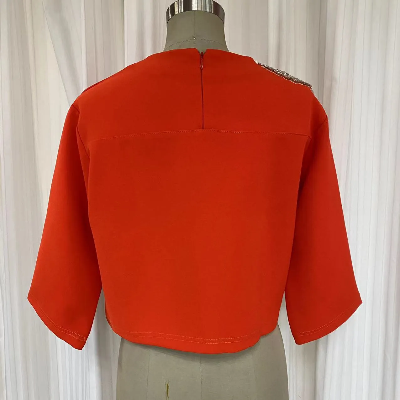 Cropped TOP LPRSW2150CRE - Orange-Polyester crepe