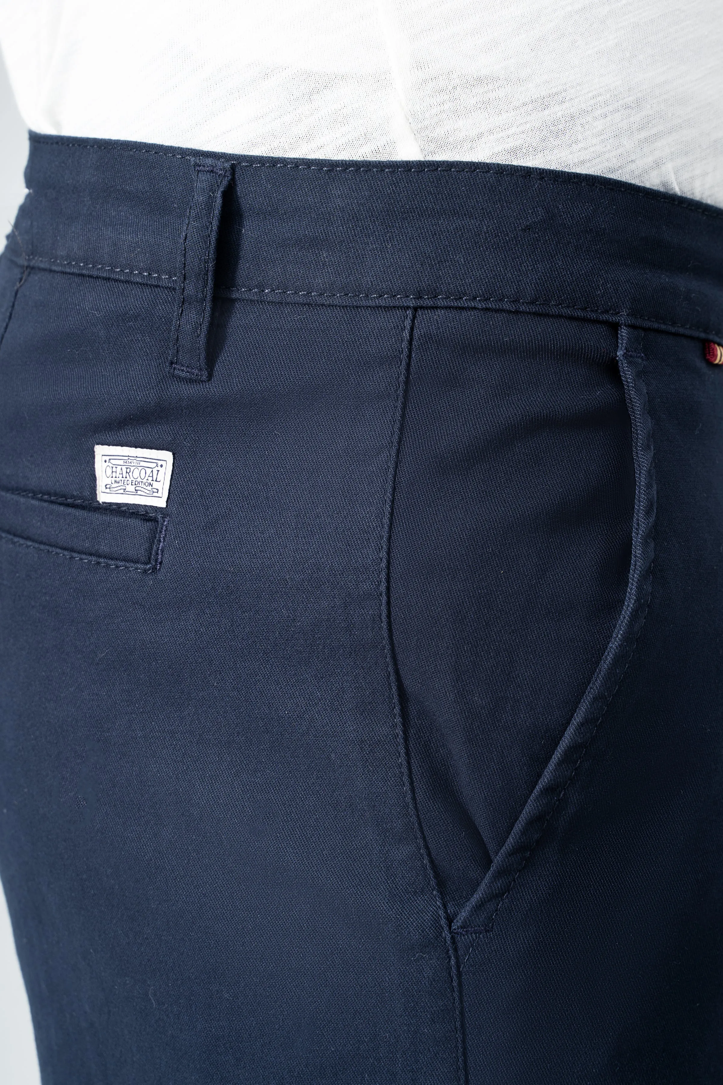 CROSS POCKET TWILL SLIM FIT PANT NAVY