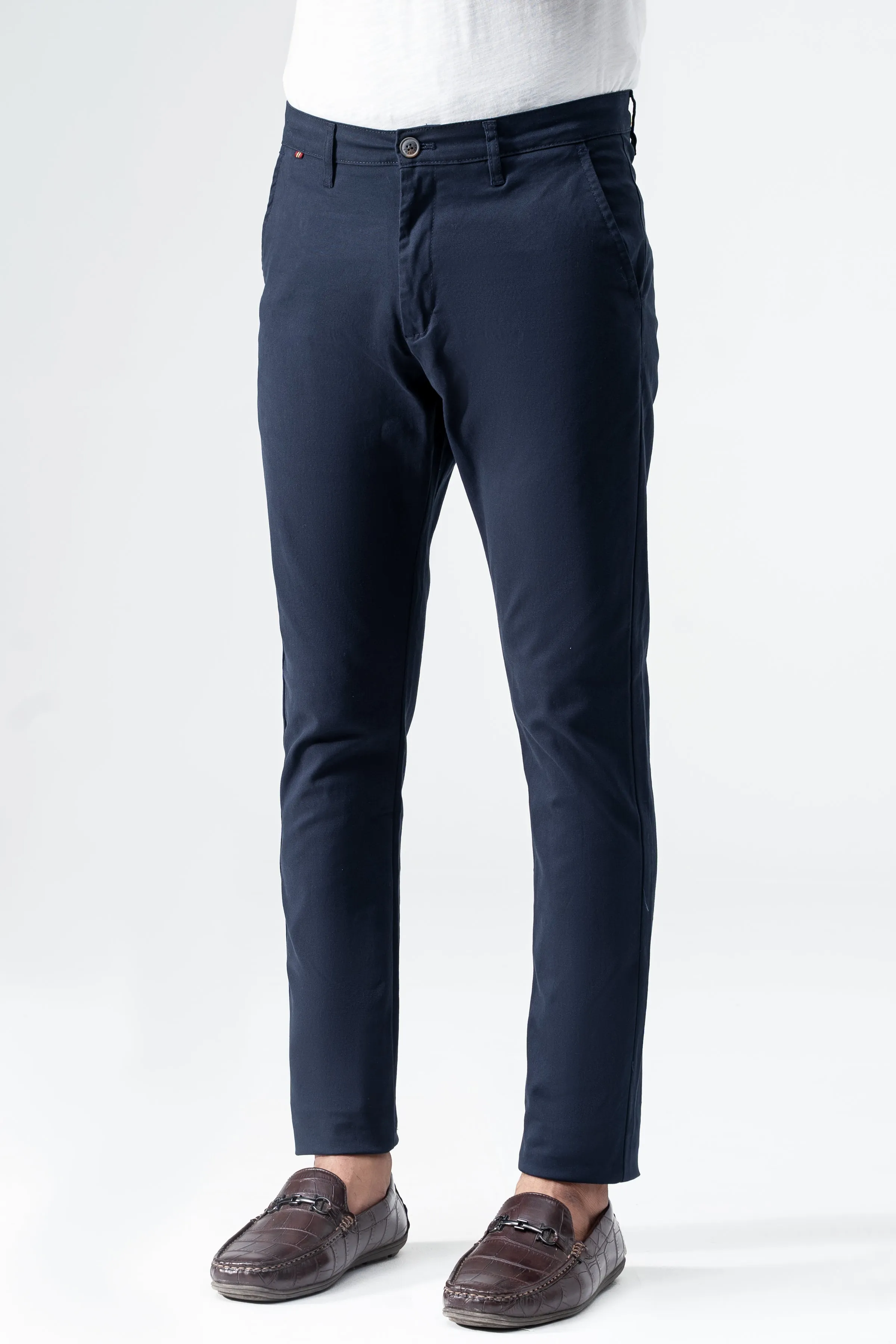 CROSS POCKET TWILL SLIM FIT PANT NAVY