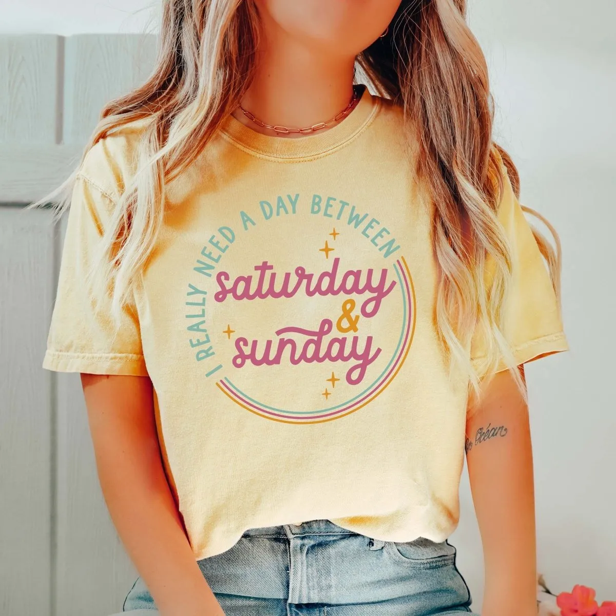 Day Between Saturday and Sunday Comfort Colors Tee