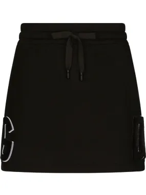 Dolce & Gabbana Jersey miniskirt with logo patch