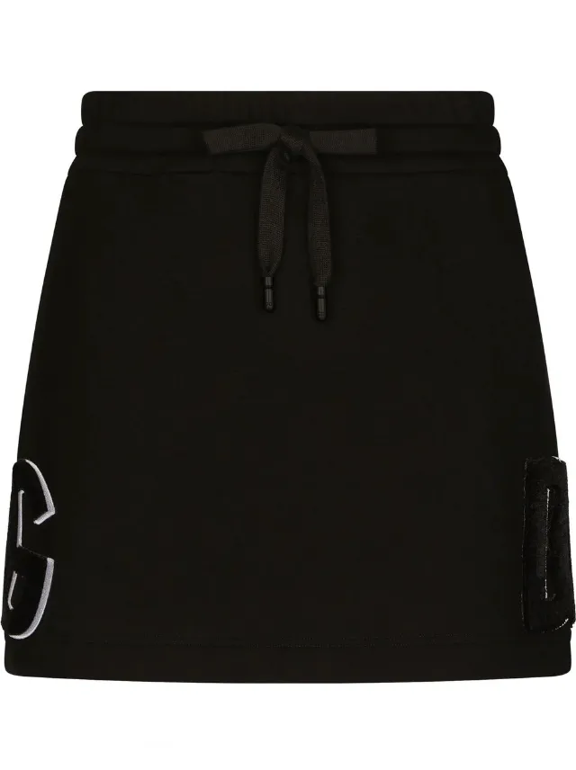 Dolce & Gabbana Jersey miniskirt with logo patch