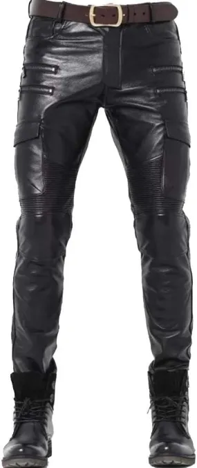 Eryon Men's Black Faux Leather Pants