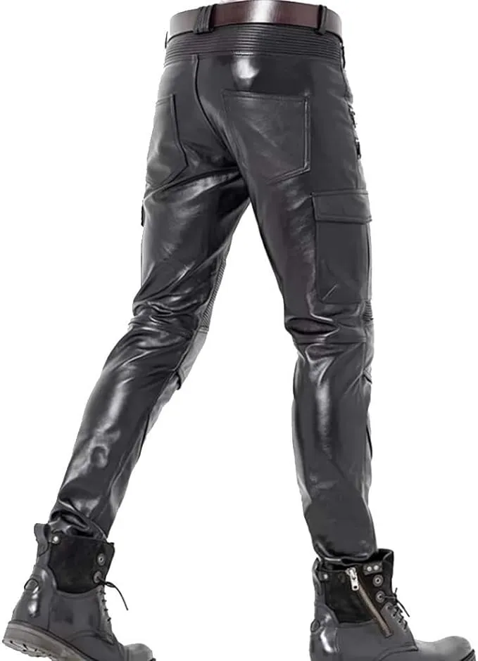 Eryon Men's Black Faux Leather Pants