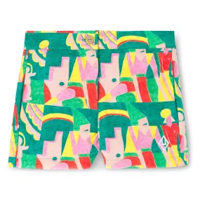 Funky Blocks Green Shorts