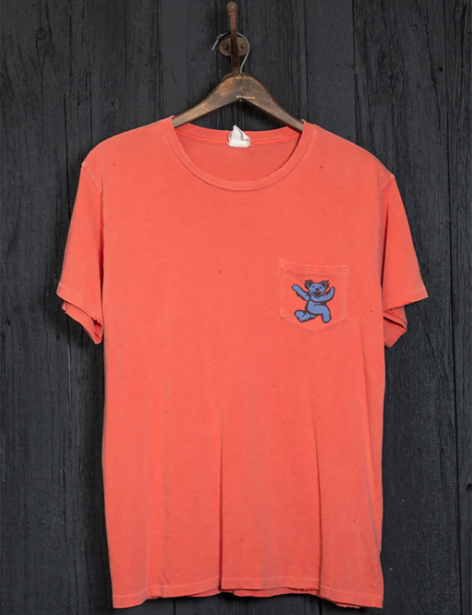 Grateful Dead Teddy Bear Pocket Crew Tee, Cherry