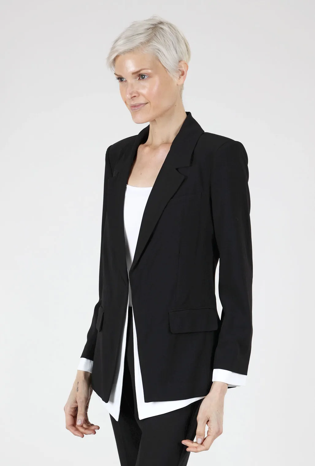 Hannah Shirttail Jacket, Black