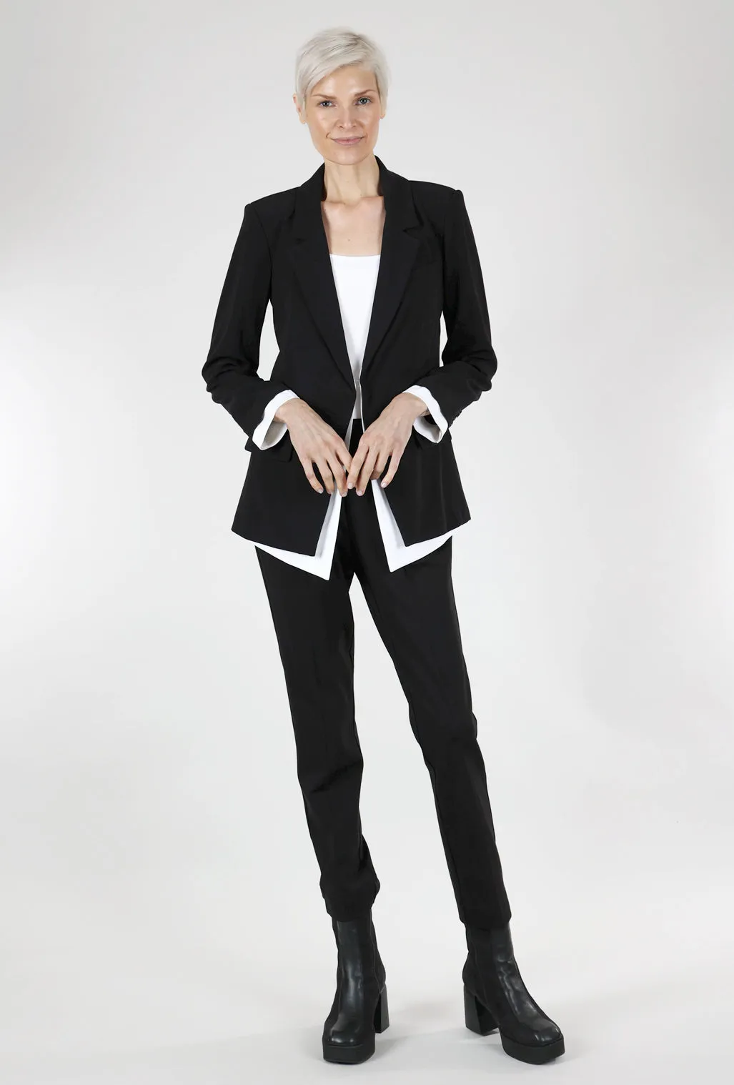 Hannah Shirttail Jacket, Black