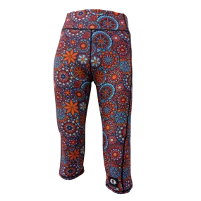 High Waist Funky 3/4 Leggings - Colourful Mosaic