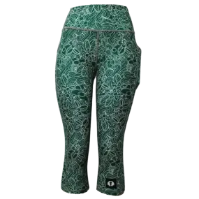 High Waist Funky 3/4 Leggings - Fresh Green