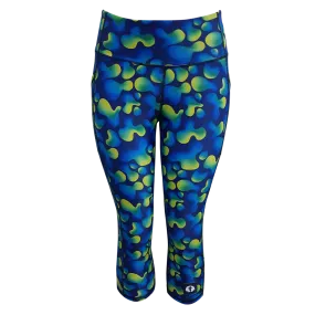 High Waist Funky 3/4 Leggings - Globules