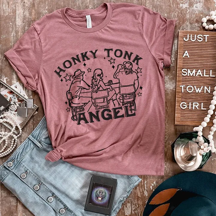 Honky Tonk Angel Graphic Tee (made 2 order) LC