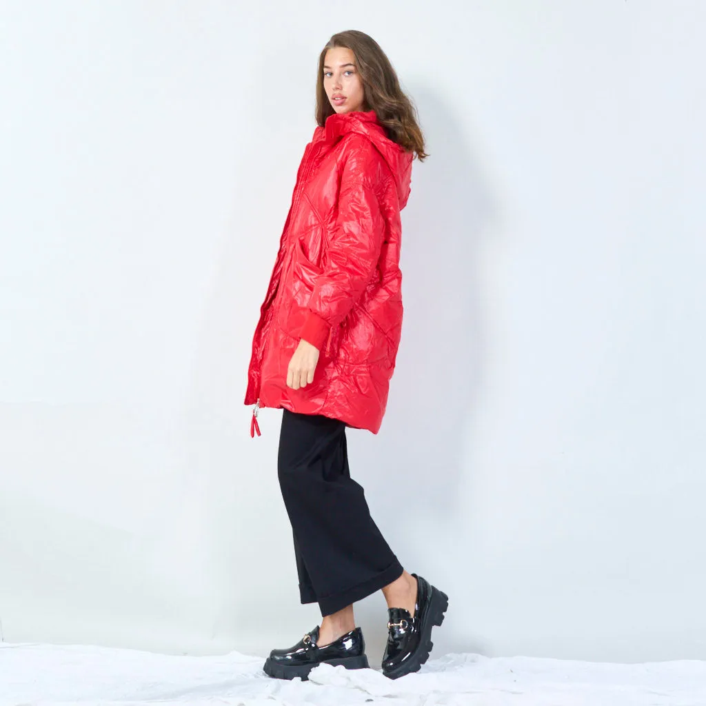 Hooded oversized quilted jacket wholesale