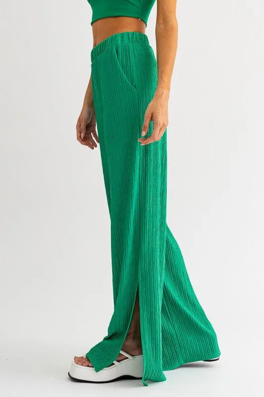 Kelly Green Slit Pants