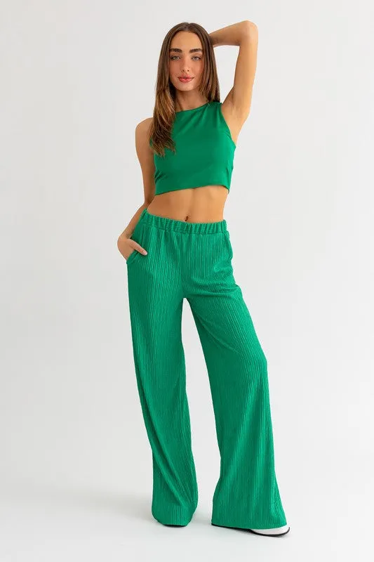 Kelly Green Slit Pants