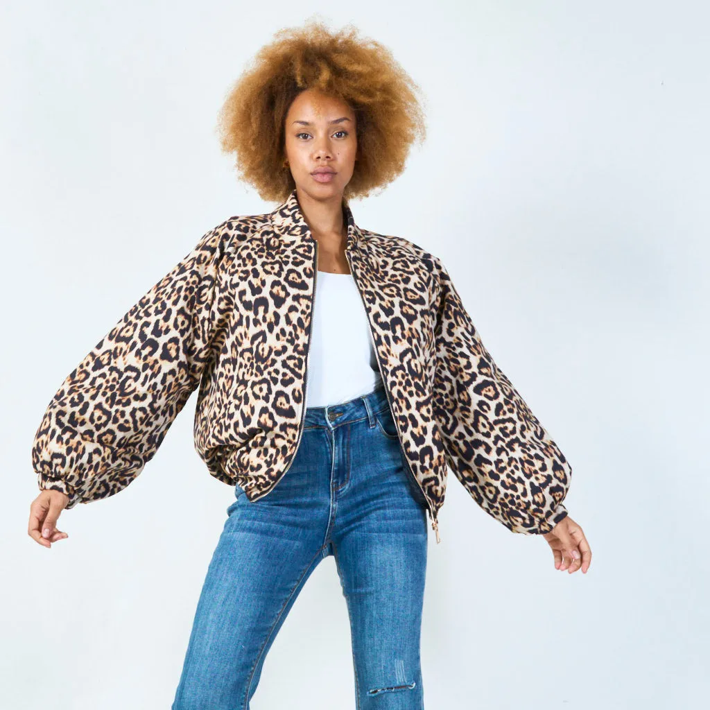 Leopard print bomber jacket wholesale