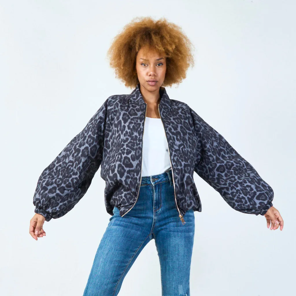 Leopard print bomber jacket wholesale