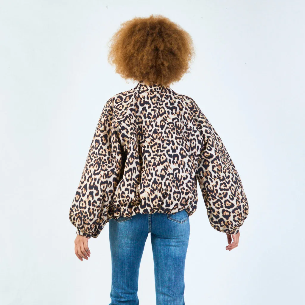 Leopard print bomber jacket wholesale