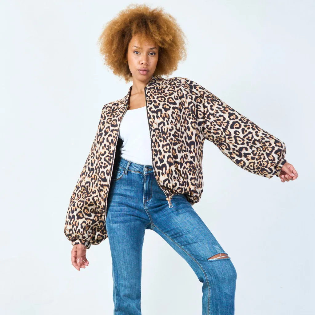 Leopard print bomber jacket wholesale