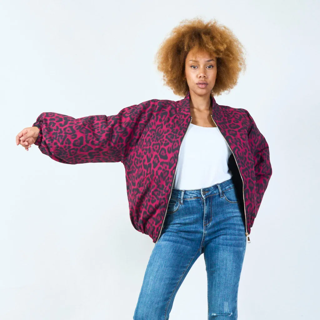 Leopard print bomber jacket wholesale