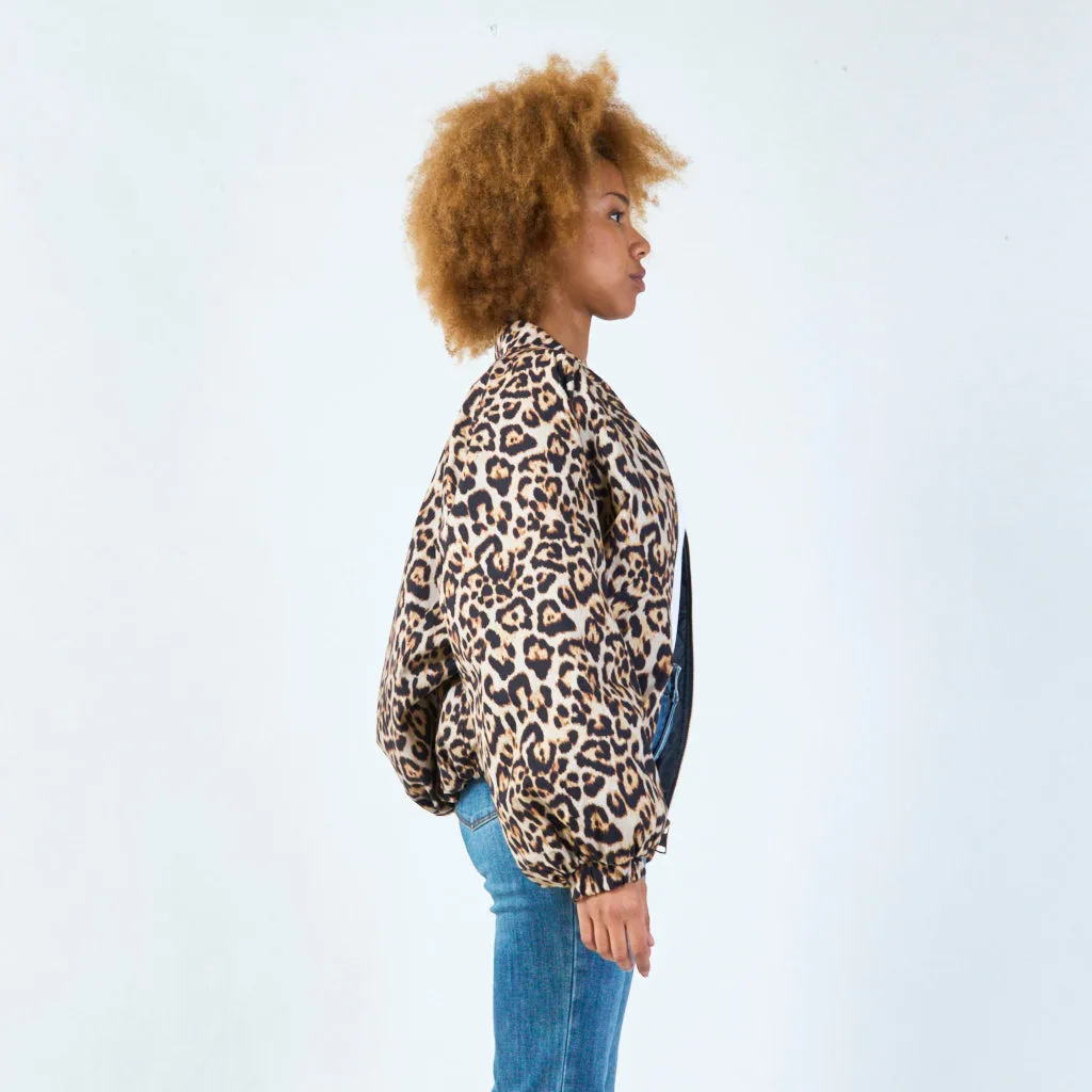 Leopard print bomber jacket wholesale