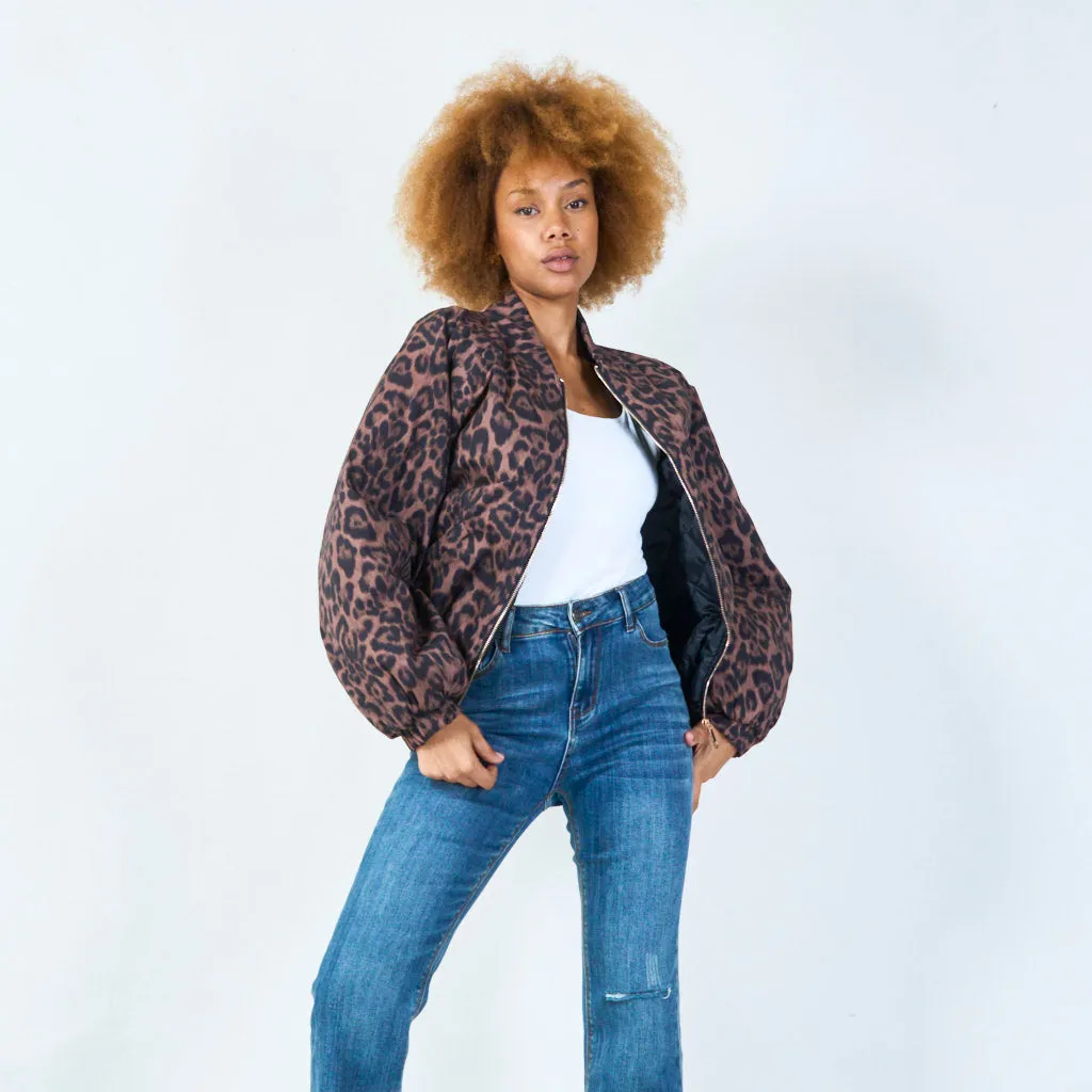 Leopard print bomber jacket wholesale