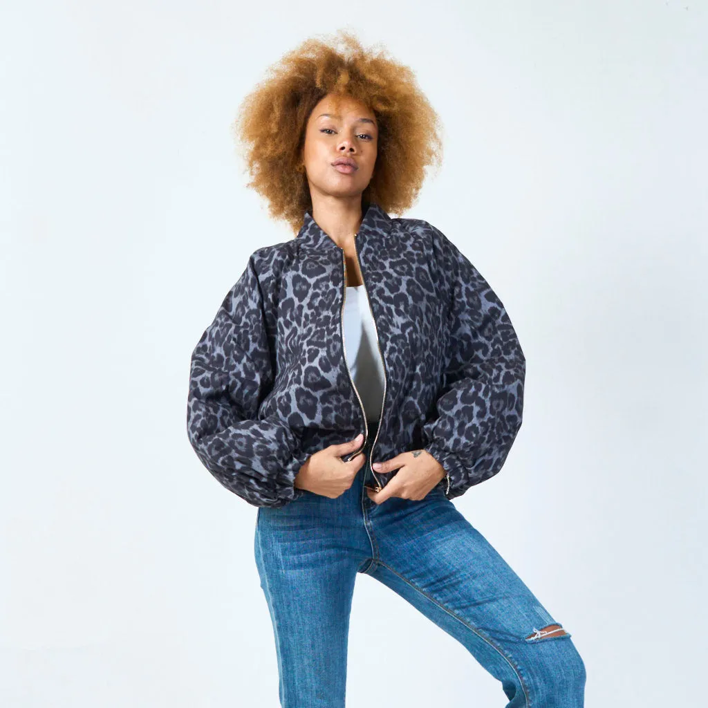 Leopard print bomber jacket wholesale