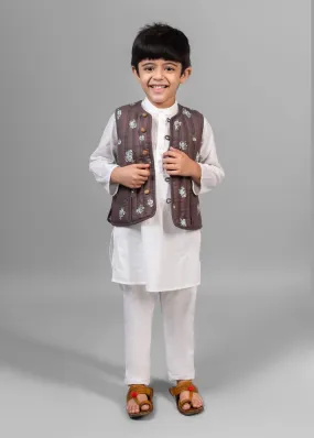 Lily bunch/Sunrays Cocoa & Pink 100% Cotton Reversible Bundi Jacket Unisex (0-12 Years)