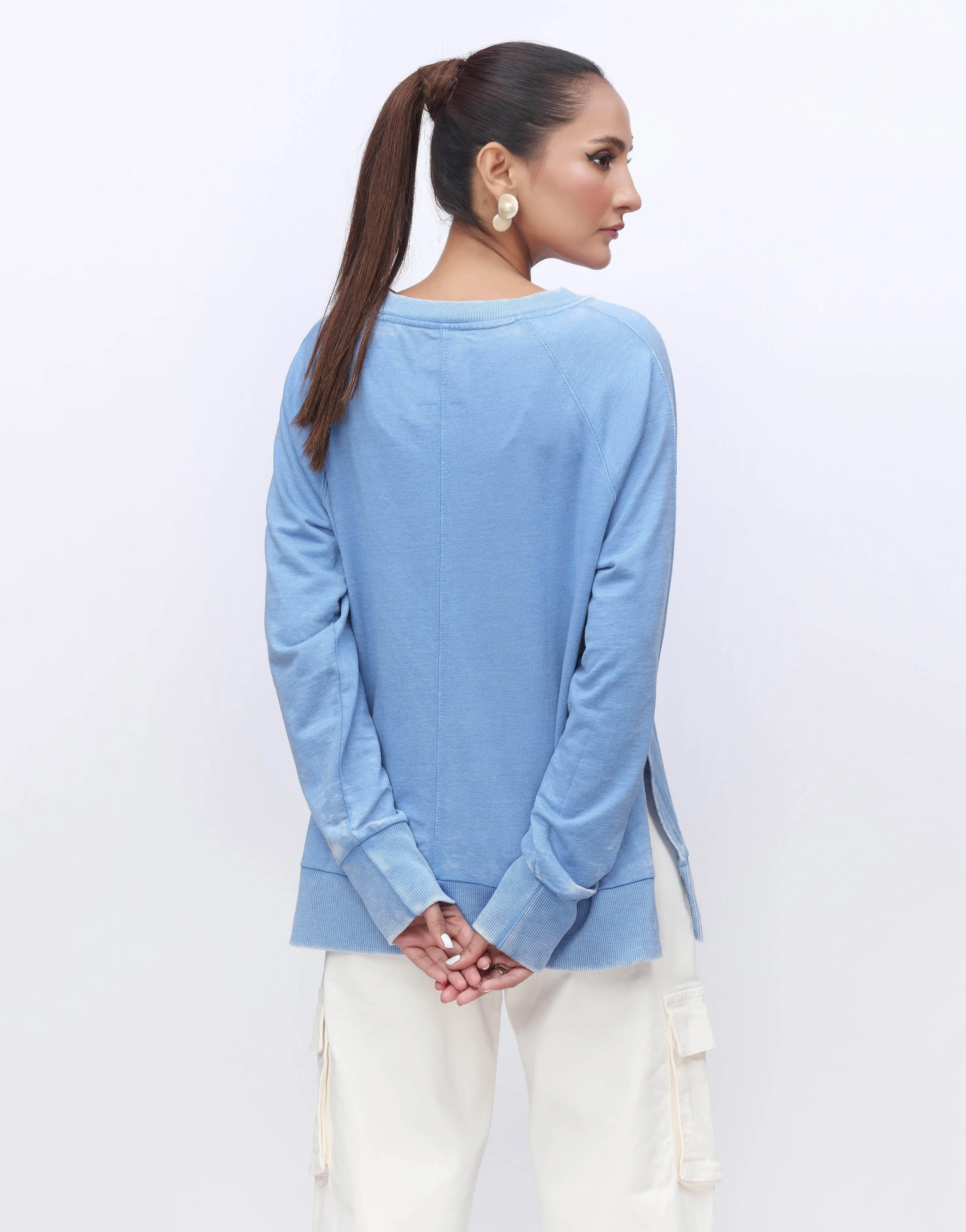 Loose Baggy Sweatshirt-Cobalt Blue