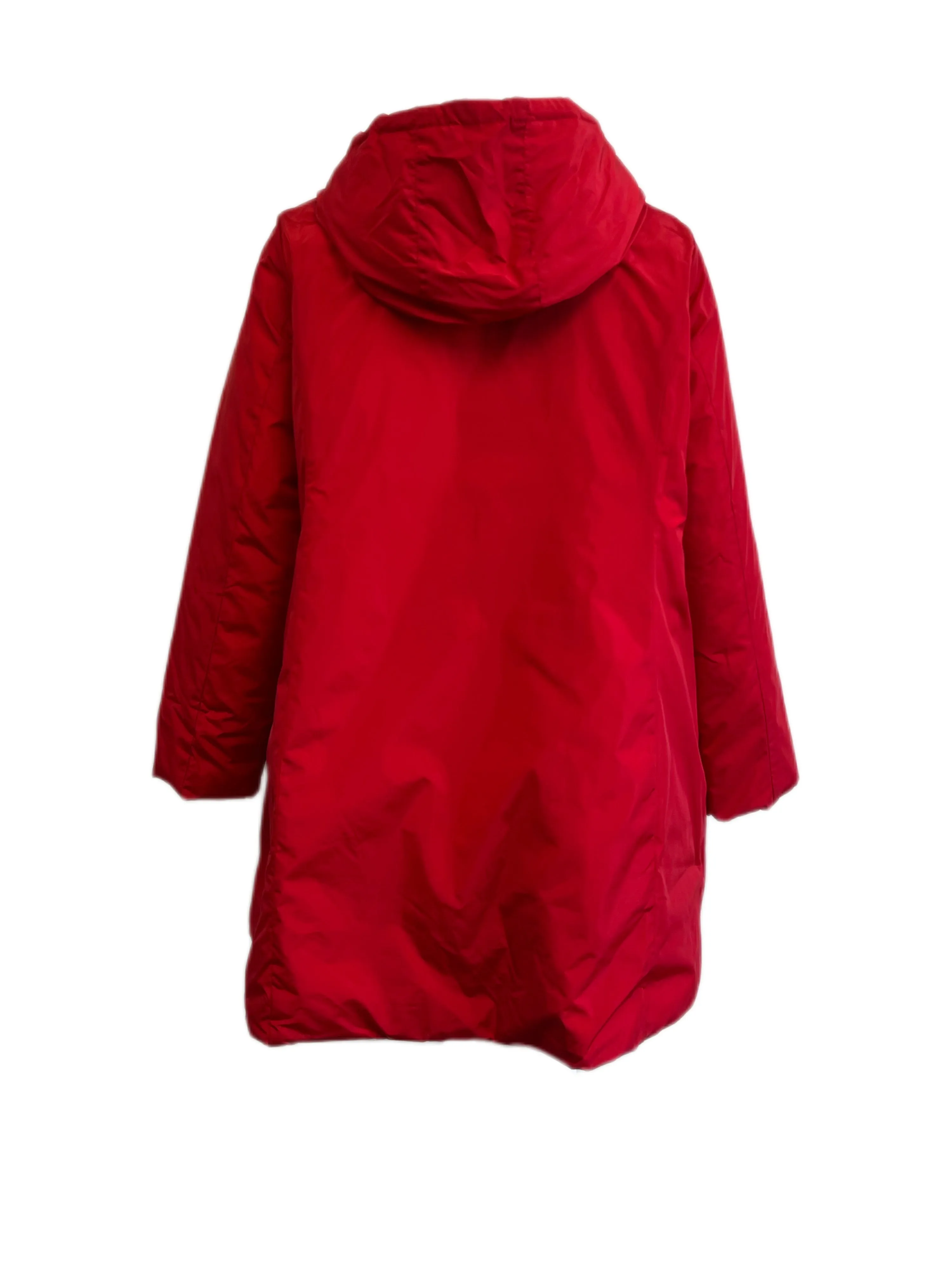 Marina Rinaldi Women's Red Palatino Hooded Quilted Jacket NWT