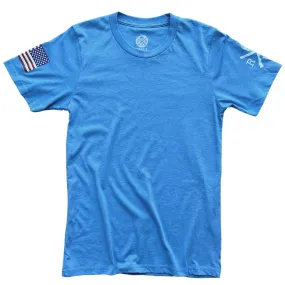 Men's Assaulting American Flag Forward T-Shirt (Light Blue)