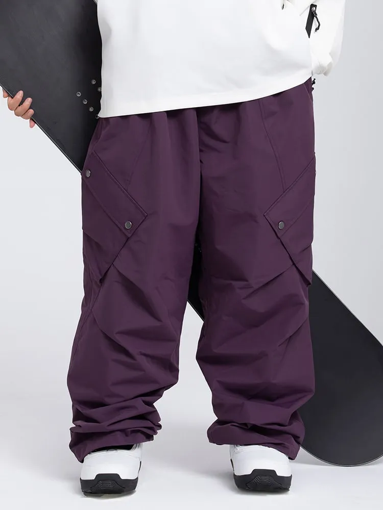 Men's Mountain Chill Swag Cargo Pockets Baggy Snow Pants