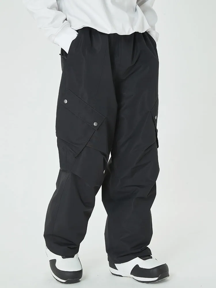 Men's Mountain Chill Swag Cargo Pockets Baggy Snow Pants