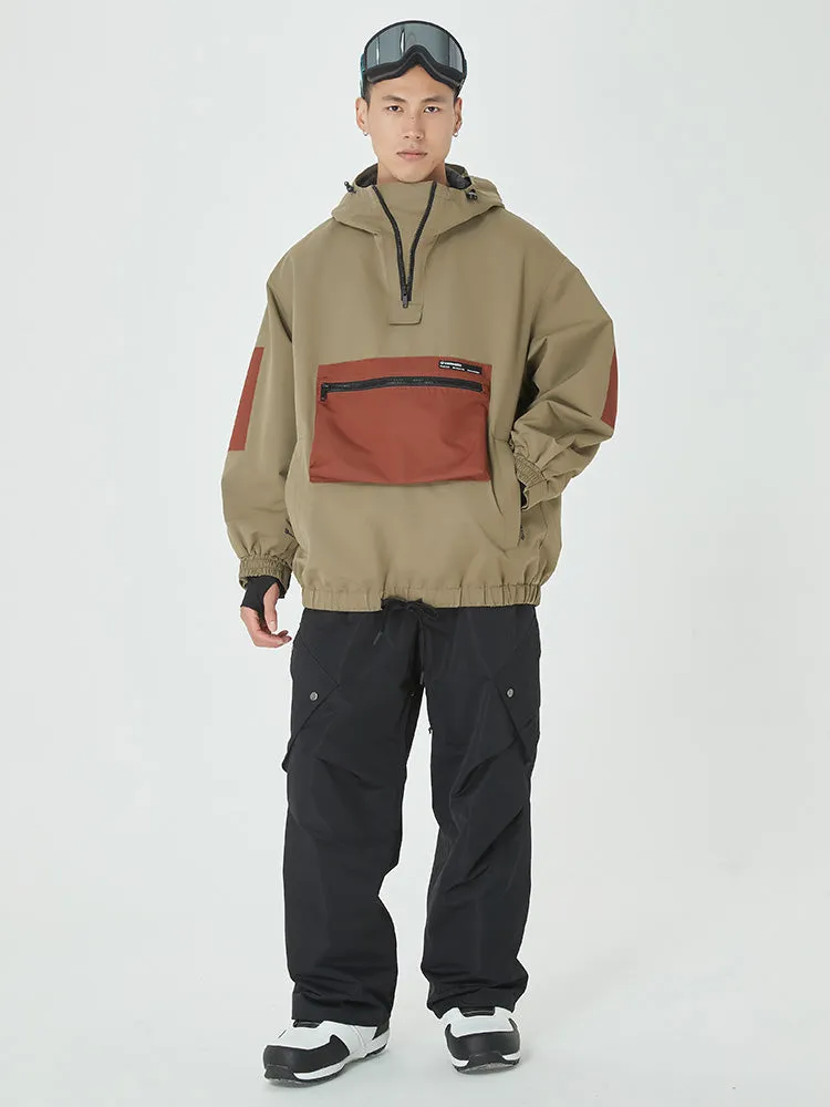 Men's Winter Bomber Baggy Snow Jacket with Swag Cargo Pockets Snowboard Pants