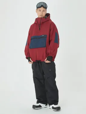 Men's Winter Bomber Baggy Snow Jacket with Swag Cargo Pockets Snowboard Pants