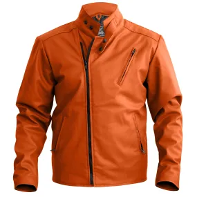 NWT Stylish Orange Men Stylish Synthetic  Leather Jacket