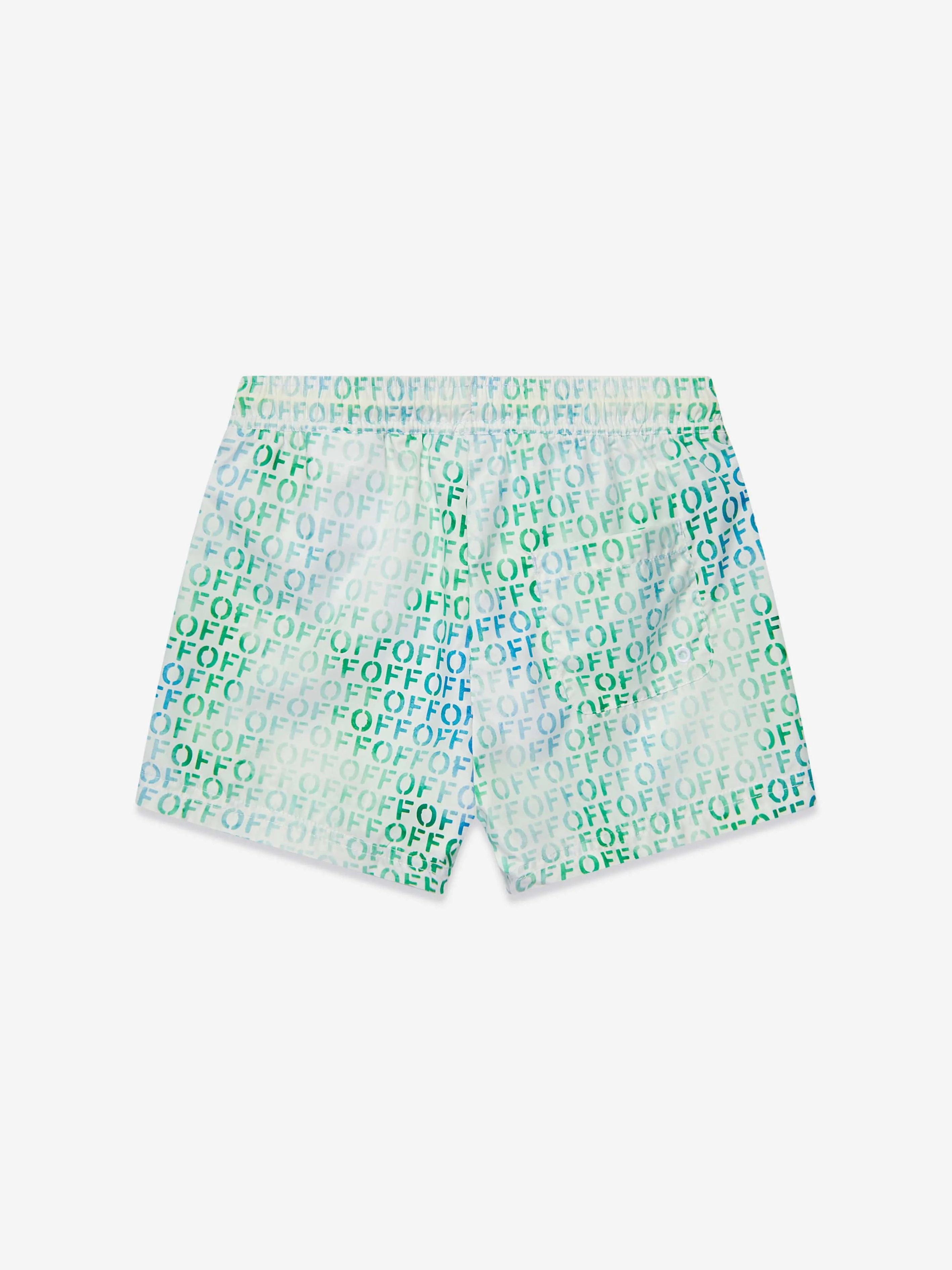 Off-White Boys Off Stamp Swim Shorts In Multicolour